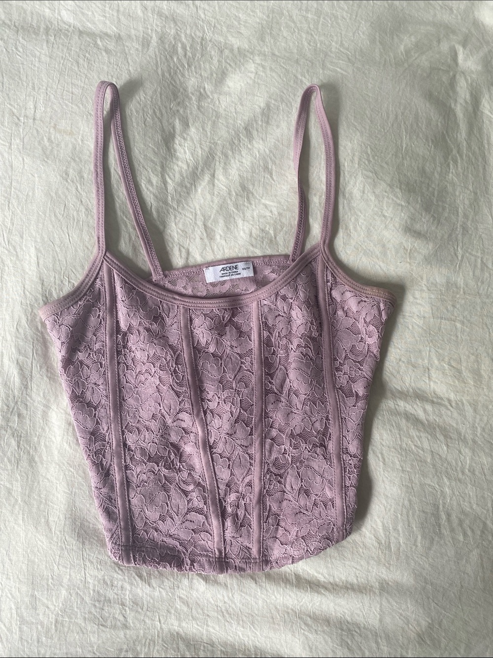 Lace Corset Cami in Dusty Mauve Pink